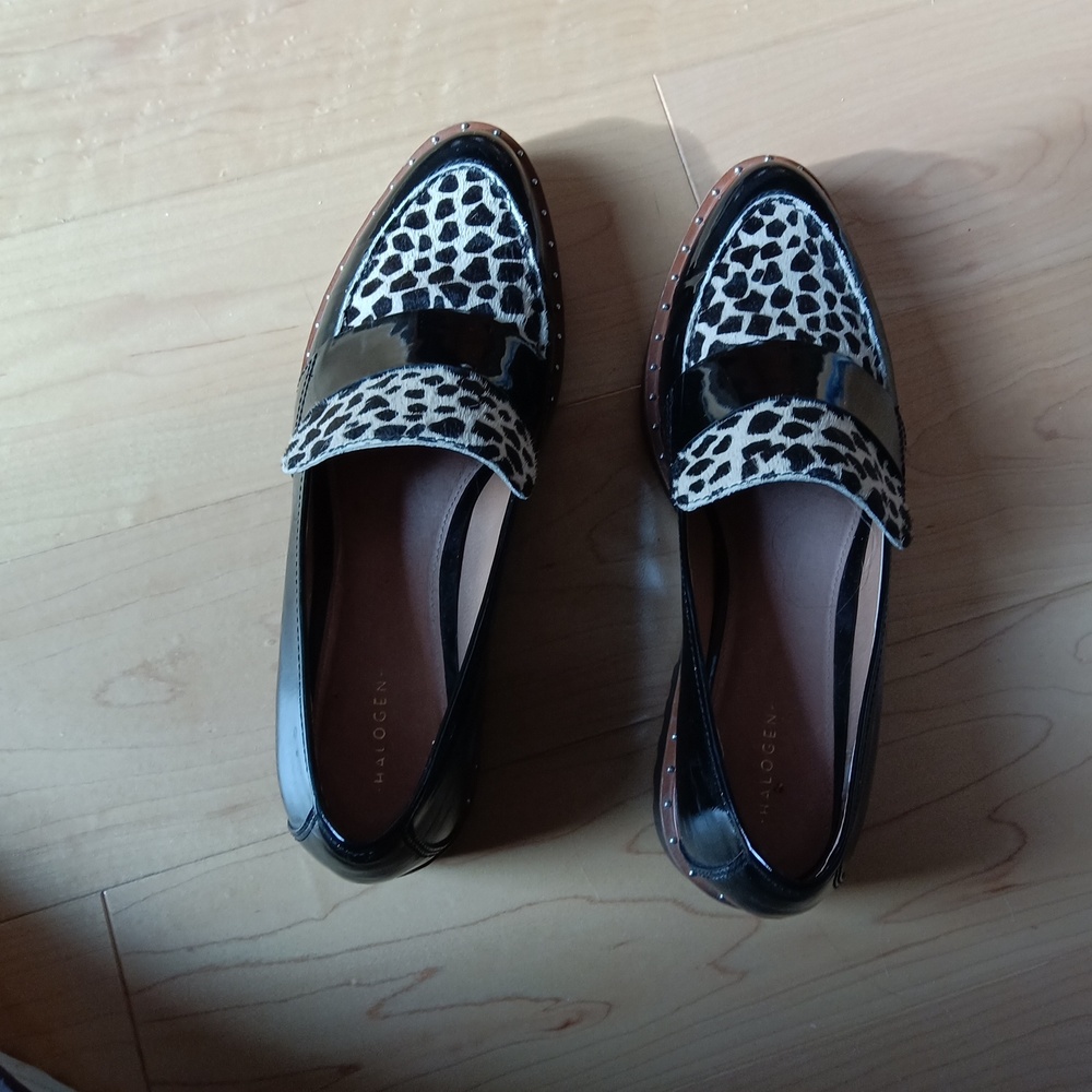 Shoes, black calf hair loafers size 9M